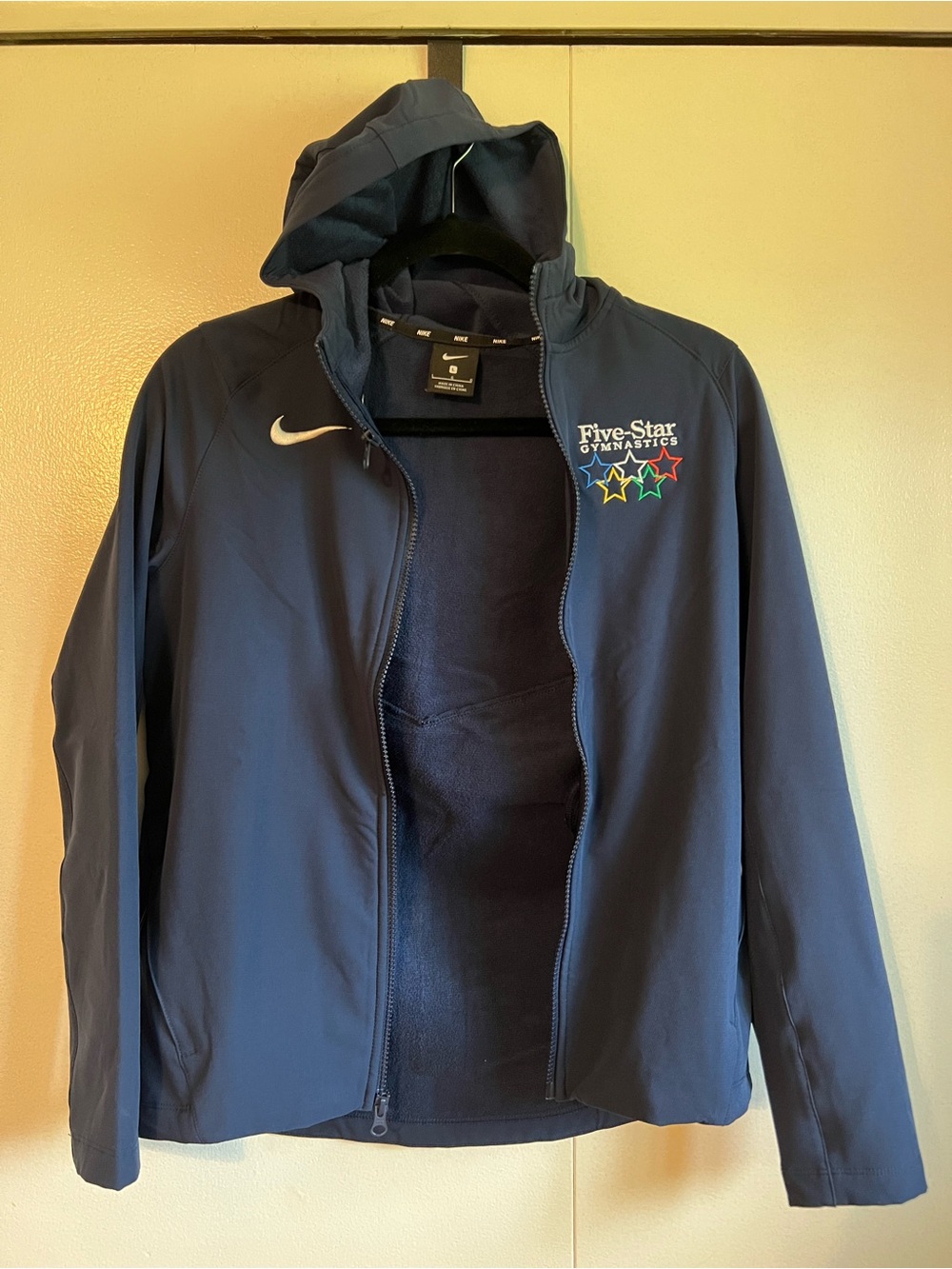 Nike Navy Five-Star Gymnastics Hooded Jacket with Star Embroidery